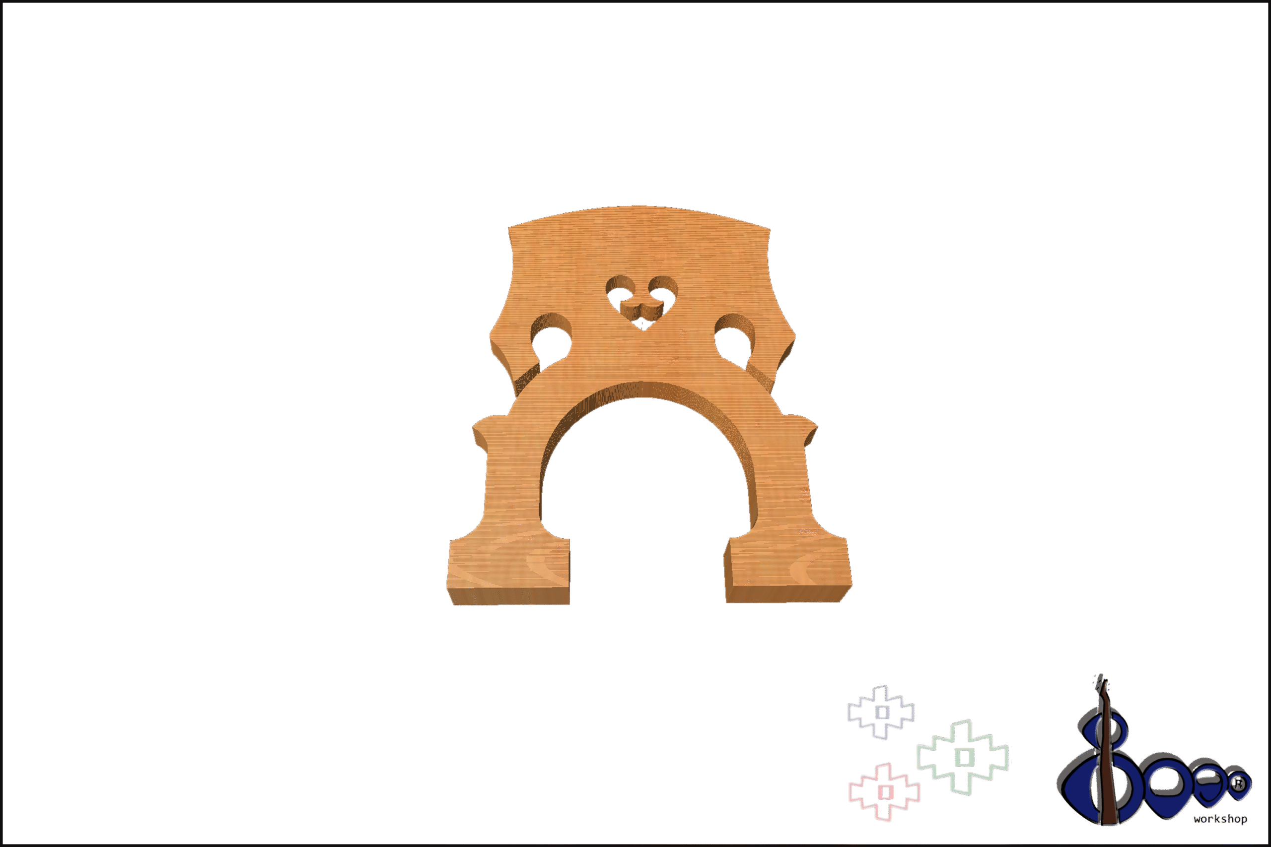 Double bass 4/4 bridge French 3 model 5 Double bass 1/2 bridge French 3 model