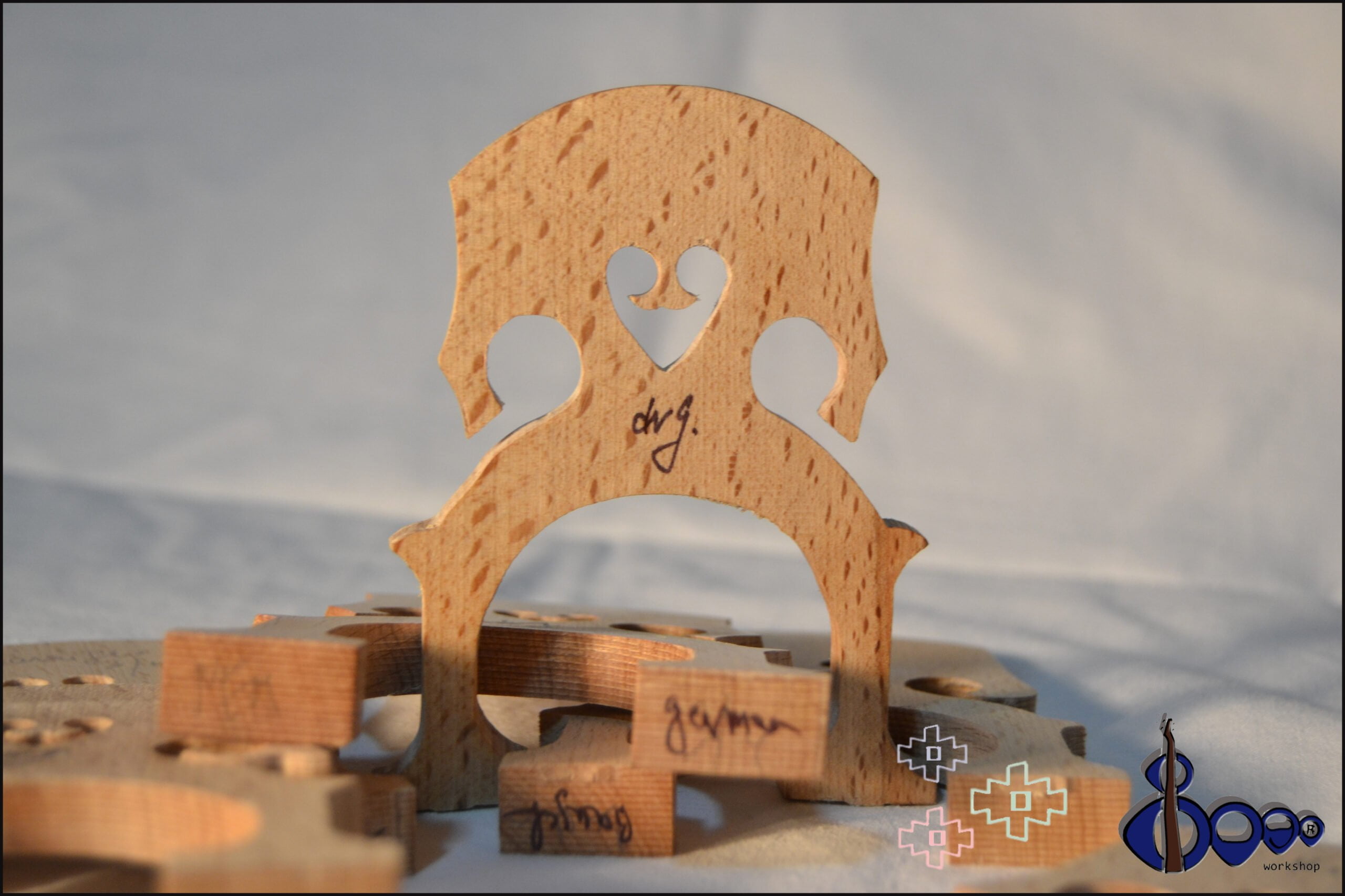 Cello bridge 1/4 Fitted model