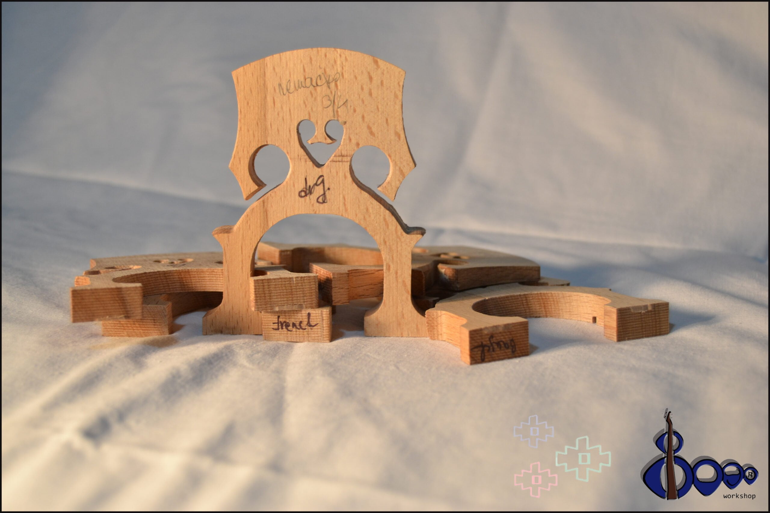 German Cello Bridge Half Size – Tone-Focused German Model 6 German Cello Bridge Full Size