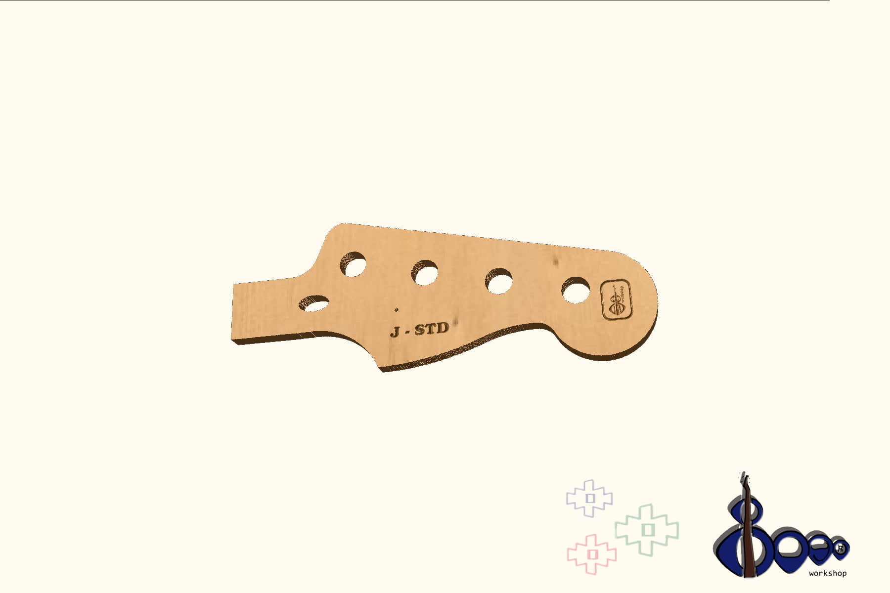 Headstock routing template for Fender J-STD