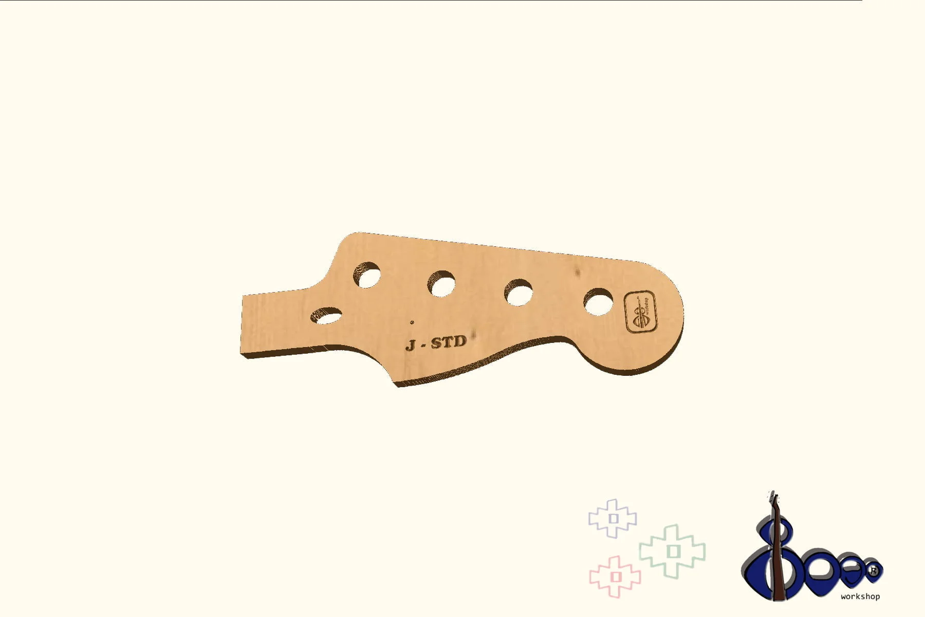 Headstock routing template for Fender J-STD
