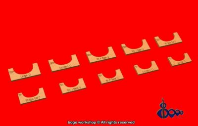Neck profile templates for guitars and bass guitars