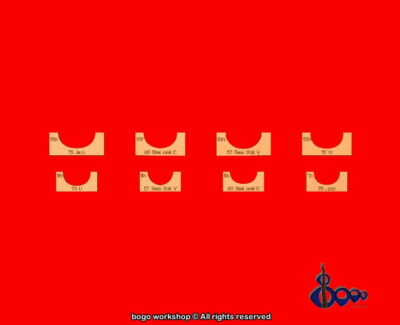 Neck profile templates for guitars and bass guitars